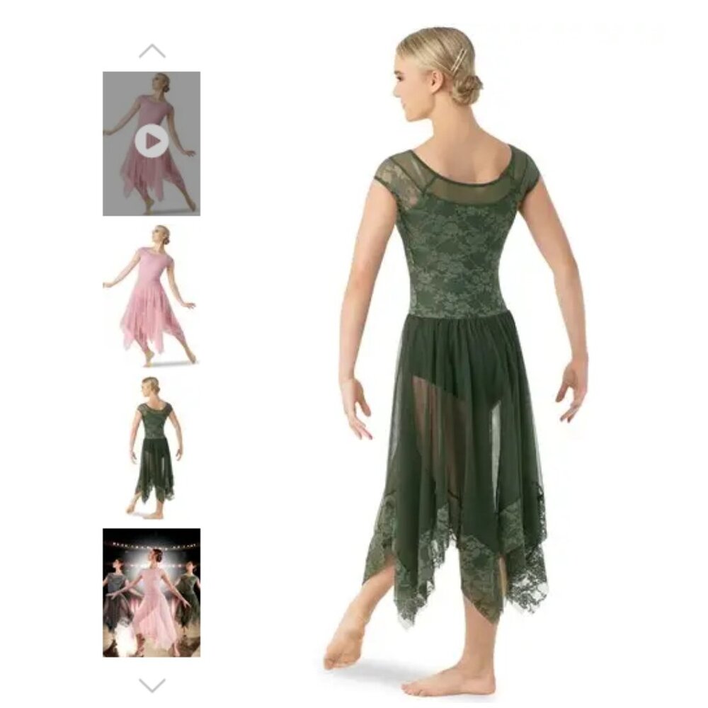 WEISSMAN Dance Costume ballet lyrical gray dress I CHOOSE YOU 10340 adult small